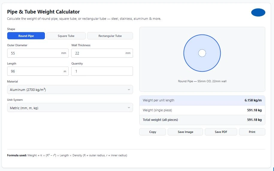 pipe-tube-weight-calculator-screenshot